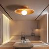 Handcrafted Wooden Ceiling Lamp with LED Lights for Corridor, Living Room, Entrance, Balcony - Wooden Disc Pendant Light Fixture