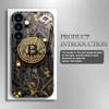 Goldene Bitcoin Hartglas Handyhülle geeignet für Samsung Galaxy S26 S25 S24 S22 S21 S20 FE/Ultra/Plus sturzsichere Rückabdeckung
