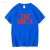The Smile band Thom Yorke logo Radiohead screen printed T shirt vintage Washed fashion Casual Unisex Stylish Versatile homme