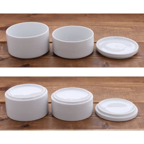 EAST table Stacker, White, 10cm, 2 Tiers, with Lid, Made in Japan, Dishwasher and Microwave Safe, SET-373