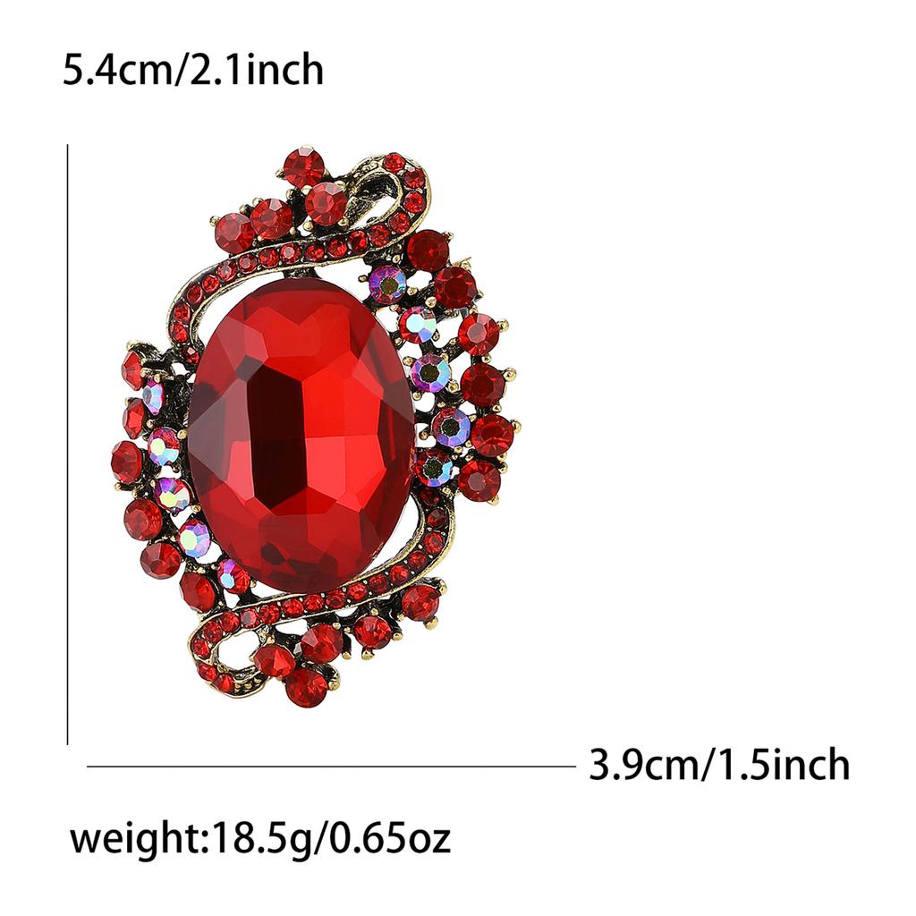 Retro Alloy Crystal Glass Brooch High-End Temperament Women'S Suit Cardigan Corsage Jewelry Pin