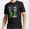MOST POPULAR Eat Sleep Garden Repeat Active Made In USA T Shirt Vintage Washed Fashion Graphic Top For Everyday Wear Homme