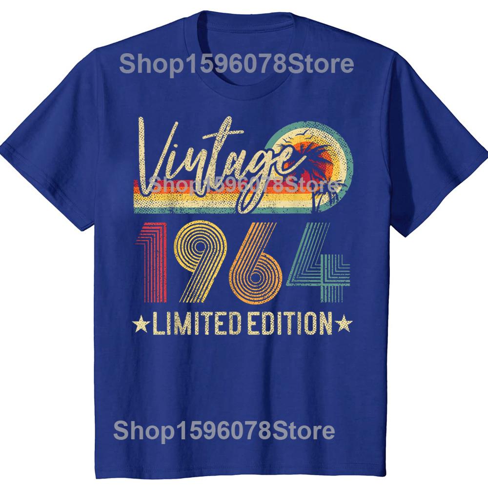 Vintage 1964 62th Birthday Gift 62 Years Old Limited Edition T Shirt Graphic Cotton Streetwear Short Sleeve Summer Style Tshirt