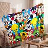 Looney Tunes Printed Flannel Blanket, Skin Friendly Warm Throw for Indoor Couch Bed Daily Use