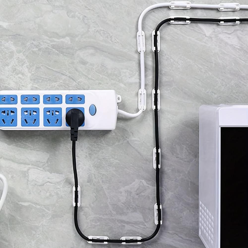 10Pcs White Adjustable Cable Clip, Adhesive Installation Without Drilling, Non-marking Disassembly, Can Organize TV/computer/network Cable