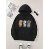 Three Cat Paws Graphic Print Hoodie, Drawstring Casual Hooded Sweatshirt for Winter & Fall, Women's Clothing