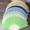 Wear Resist Folding Fan Cooling Tool Bamboo Hand Fan Fashionable Silk Hand Fan  Festival Party
