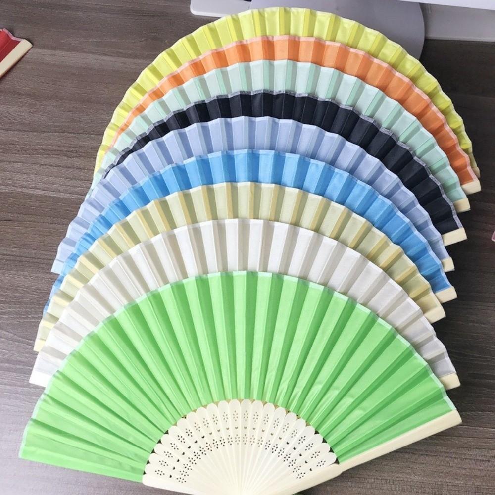 Wear Resist Folding Fan Cooling Tool Bamboo Hand Fan Fashionable Silk Hand Fan Festival Party