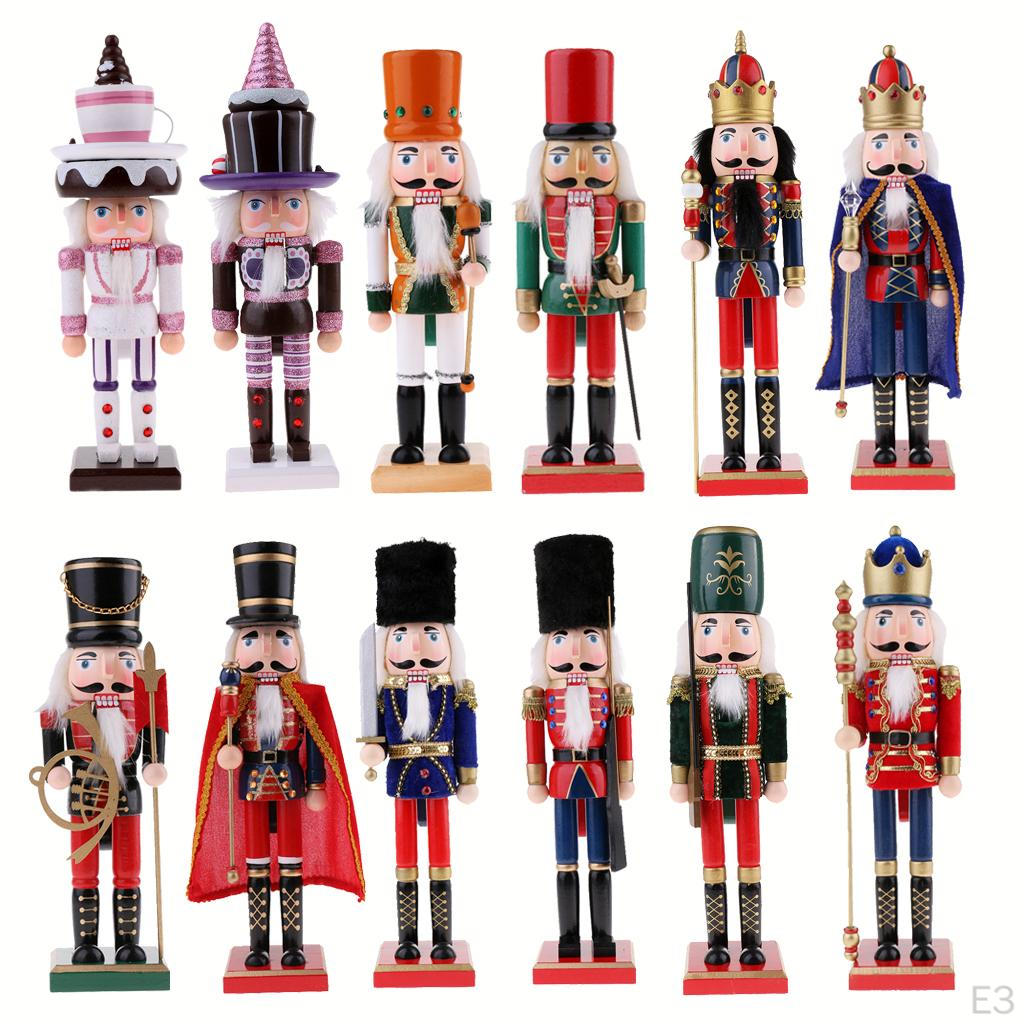 1 Piece 25cm Wooden Nutcracker Soldier Decoration Figure Toy