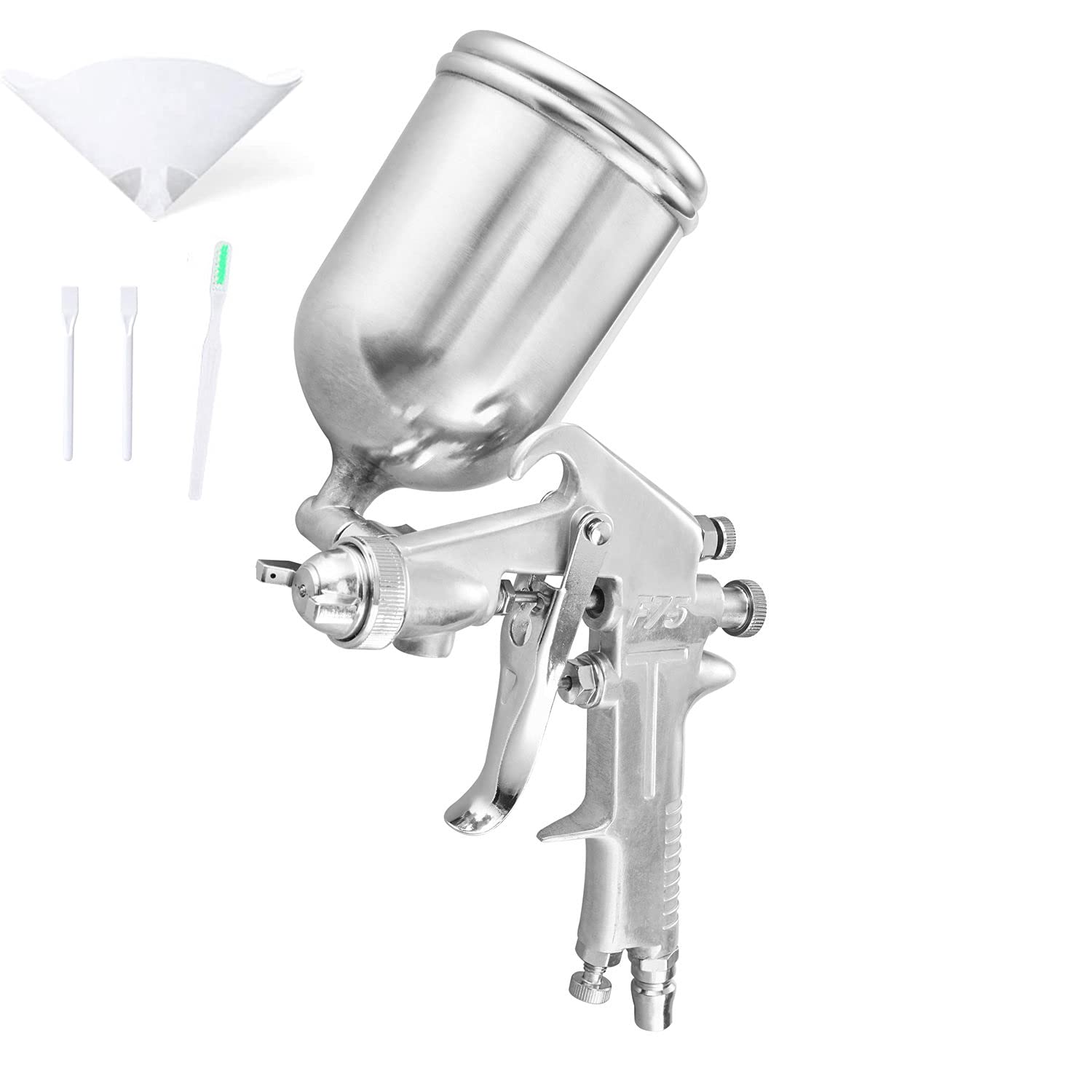 

Litorange Spray Gun, 1.5mm, 400ml Cup Capacity, Air Leak-Proof, Strong Spray Volume, Gravity-Fed, Universal Painting, DIY, Adjustable Cup Angle