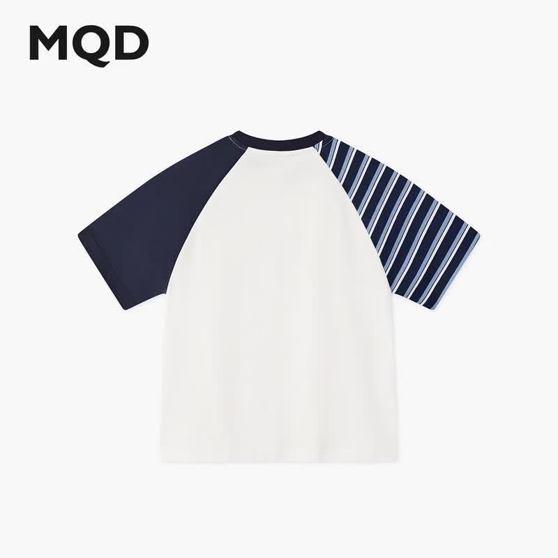 MQD Boys' Asymmetric Raglan Color-block Breathable Short Sleeve T-shirt