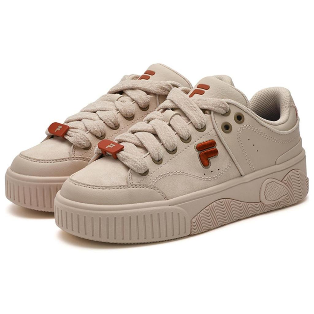 Fila Fusion Stack Fabric Synthetic Leather Tpu Comfortable Versatile Low-Top Sneakers Women sneakers Pink Brown T12W342208FPP