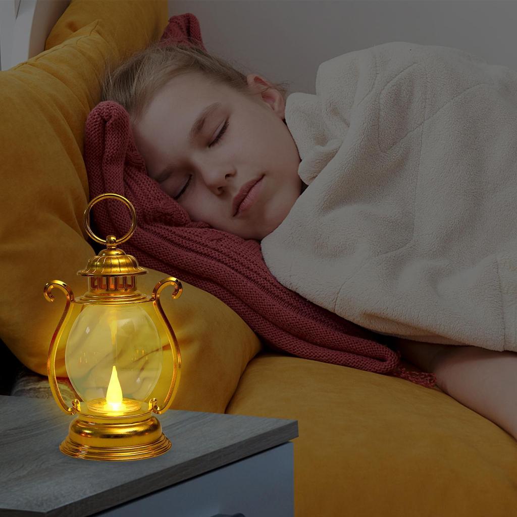 Retro-Laterne LED-Licht tragbare Pony-Laterne Atmosphären-Dekoration Windlicht Heimdeko-Leuchten für Wohnzimmer Schlafzimmer Nachttisch