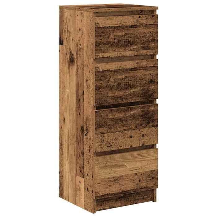 VidaXL Buffet vieux bois 37,5x35x99 cm bois d'ingénierie, meuble de rangement, meuble de rangement de cuisine, meuble de 861704