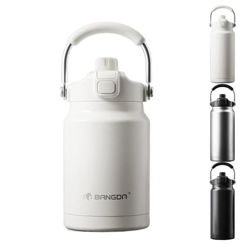 Stylish 1.1 Liter Water Bottle, Insulated, Large Capacity, Direct Drinking, Straw Included, Dual-Use, Sports, Easy to Clean, 316 Stainless Steel Liner