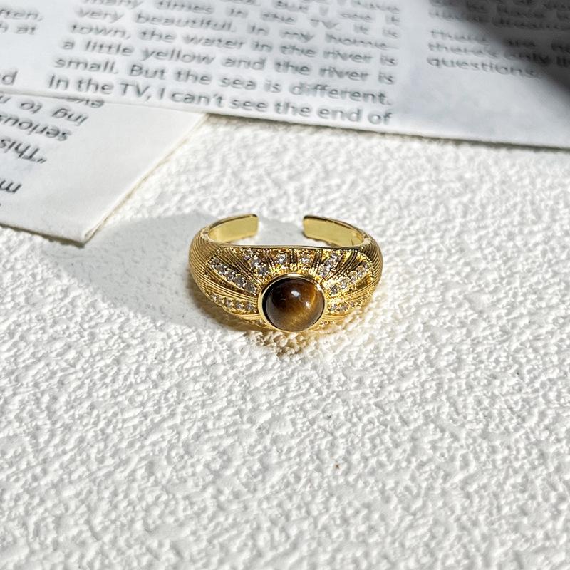 2026 Court Style Retro Heavy Industry Geometric Irregular Brushed Open Ring Women Ins Light Luxury Fashion Exquisite Index Finger Ring