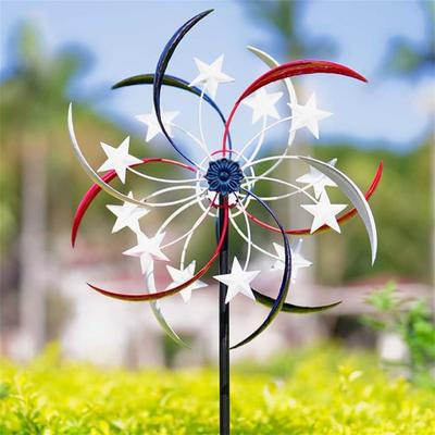 Windmolens, 64 inch hoge windmolens buiten metaal groot, rood wit en blauwe windmolens voor erf en tuin buiten terras vierde van decor