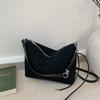 Retro Commuting Suede Shoulder Bag Women's Large Capacity Zipper Crossbody Pack Autumn Winter Trendy Square Khaki Handbags