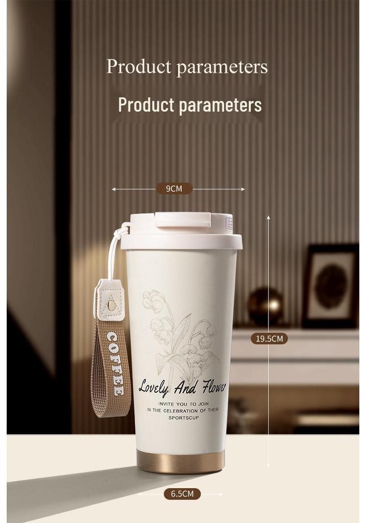 Lily High-Value Thermos Mug with Straw for Students - Large Capacity for Coffee & Water
