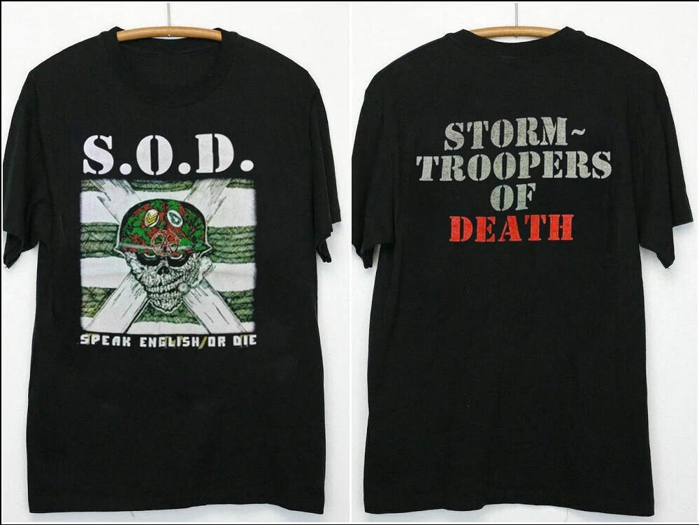 Untitled.pngVt<wbr/>g 1990s S.O.D Speak English or Die Anvil Tour Black All Size Shirt
