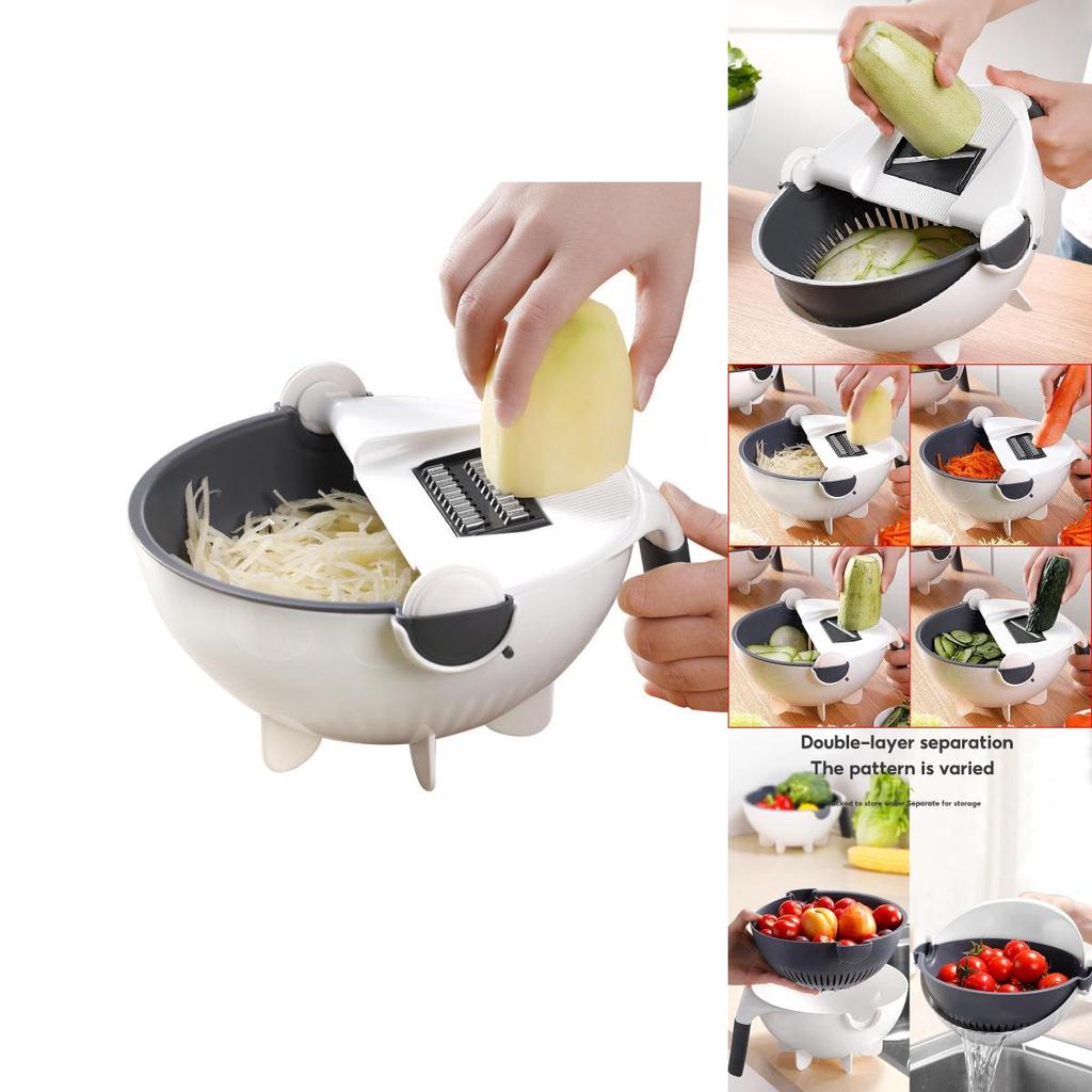 Multifunction Vegetable Chopper With Drain Basket For Home Kitchen Food Prep