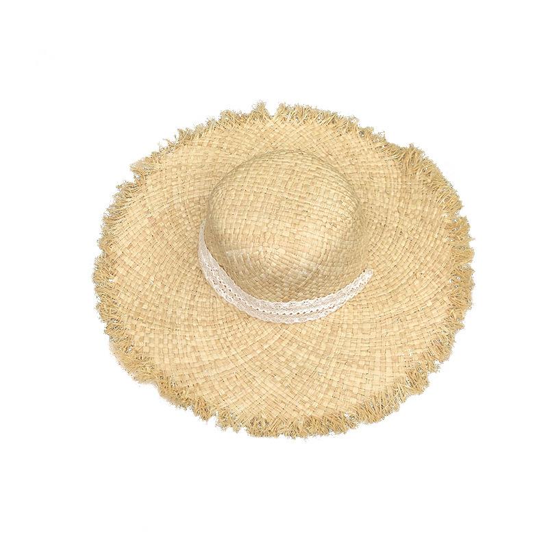 Hat Women's Summer Small Fresh Foldable Woven Straw Hat Beach Big Eaves Sunscreen Sun Hat Versatile Tide Summer