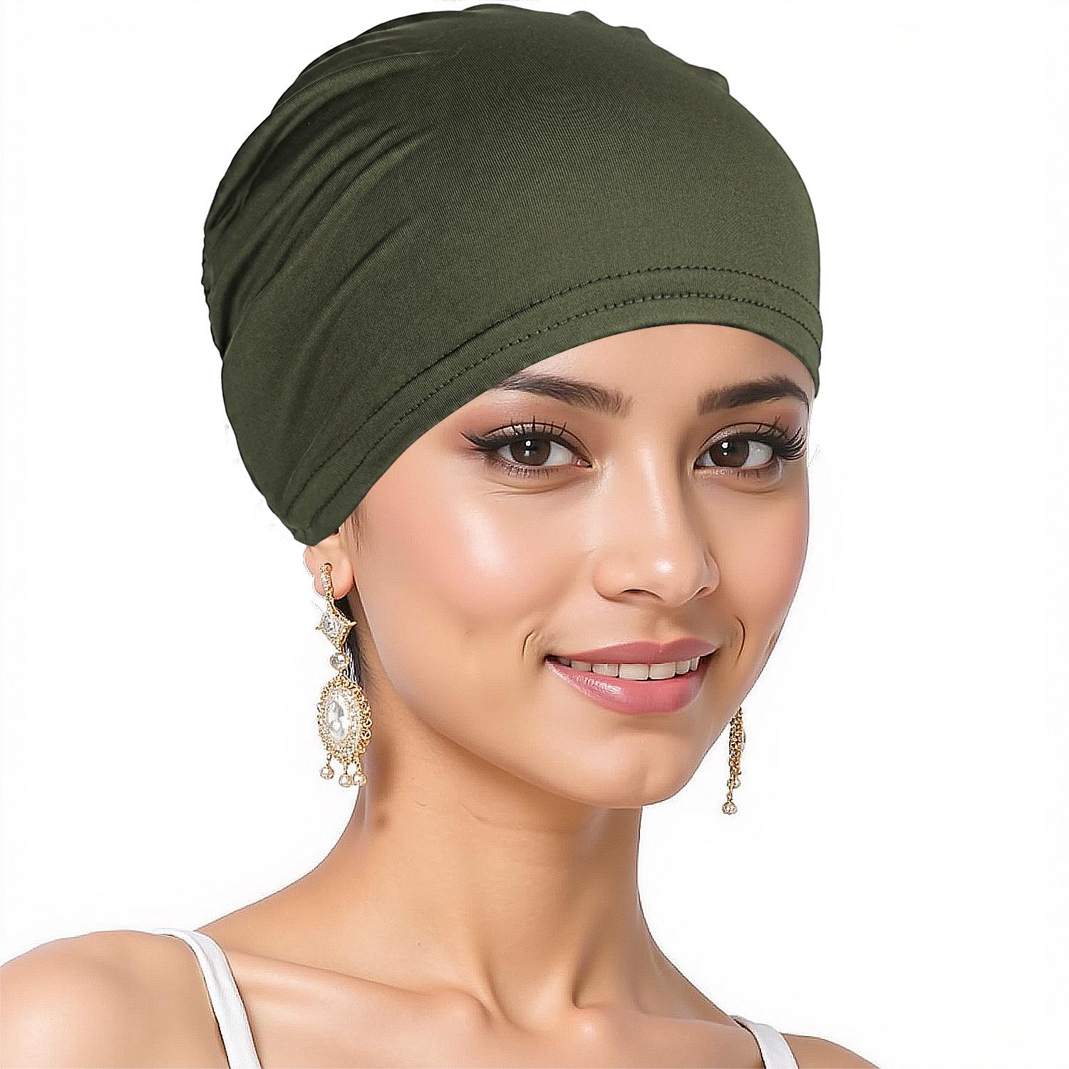 

Solid Color Two-Piece Hat & Milk Silk Head Wrap Set