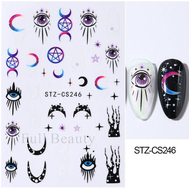 Nail Art Stickers, Japanese Romantic Laser Magic Gold And Silver Fireworks Bloom Adhesive Nail Stickers