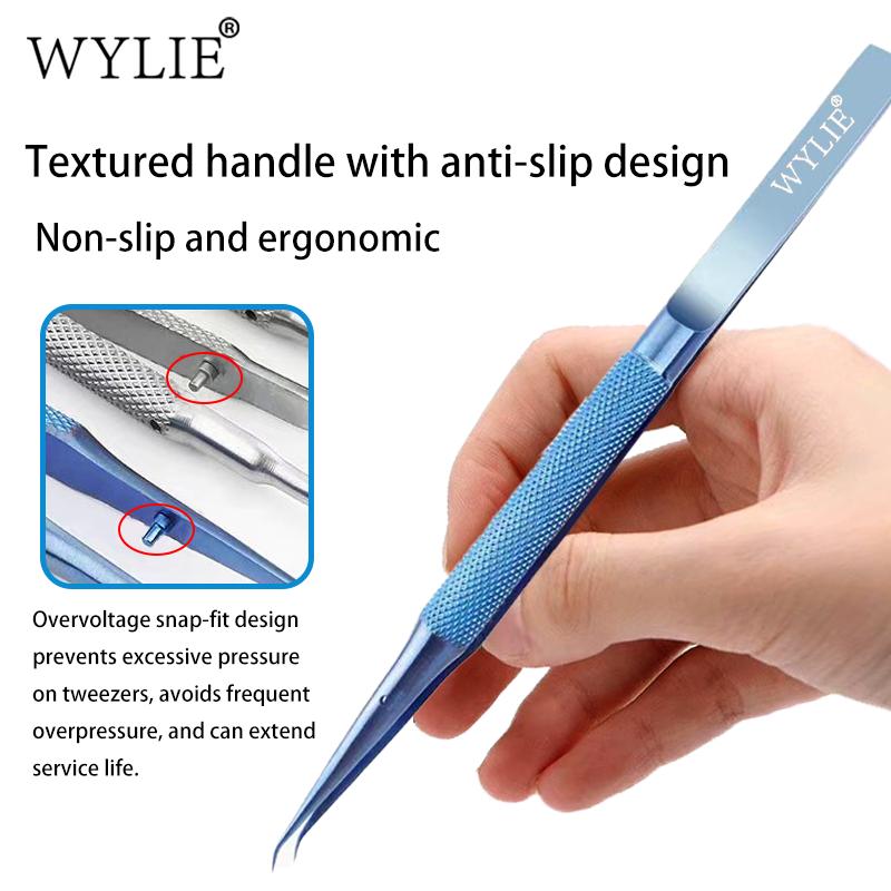 WYLIE Titanium Alloy Tweezers Professional Phone Repair Tool Fingerprint Flying Wire Tweezers Antimagnetic Electronic Forceps
