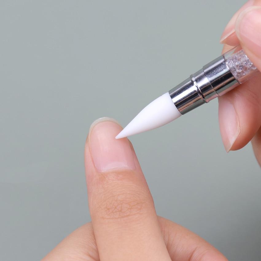 2 db kétvégű 2 irányú körömdíszítés szilikon szobor tollfaragás barkácsfestés csillogó strasszos akril manikűr pöttyöző eszköz