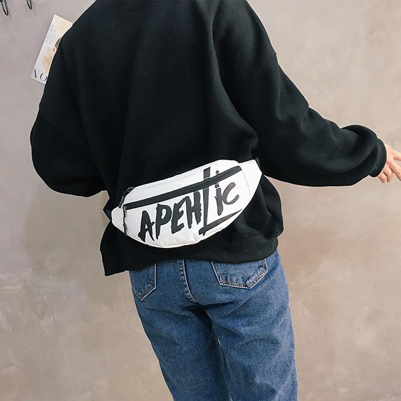 Women Waist Bag Letter Print Packs Travel Sling Chest Shoulder Bag Female Belt Hip Bag for Girl