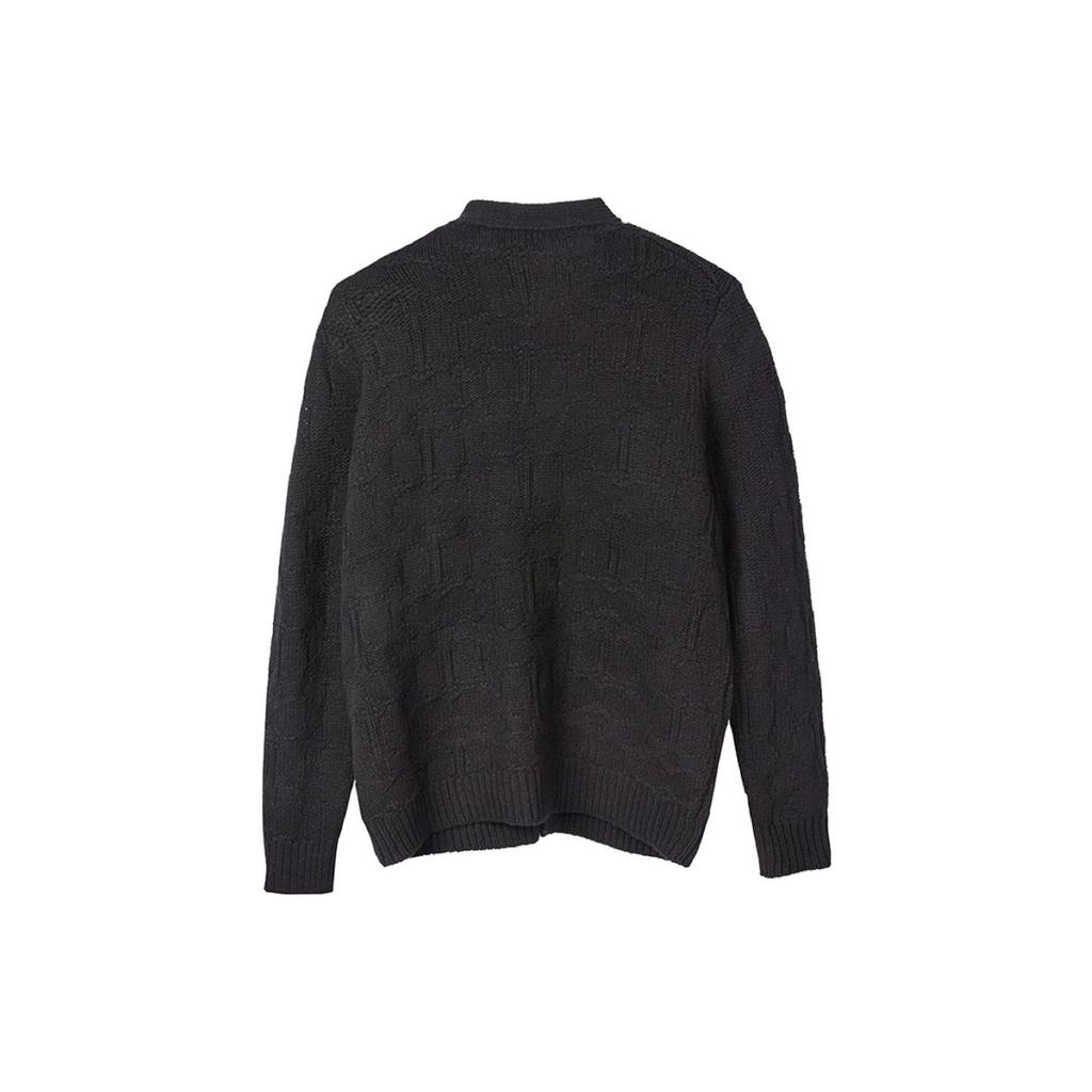 Coach Solid Color V-Neck Single-Breasted Long Sleeve Knit Sweater Men tops Black CK738-BLK