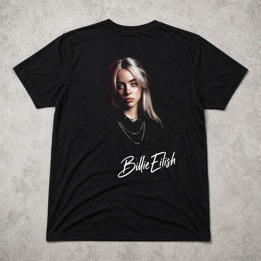Billie Eilish T Shirt Pop Music Graphic Tee Adults Kids Black Gift 2XL