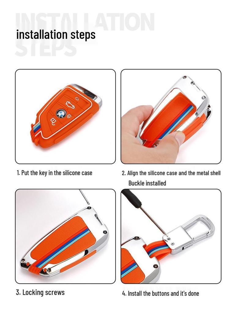 Compatible Key Case for BMW 2021: 3, 5, 7 Series, X1, X3, X4, X5, X7, 525Li, and Ix Models