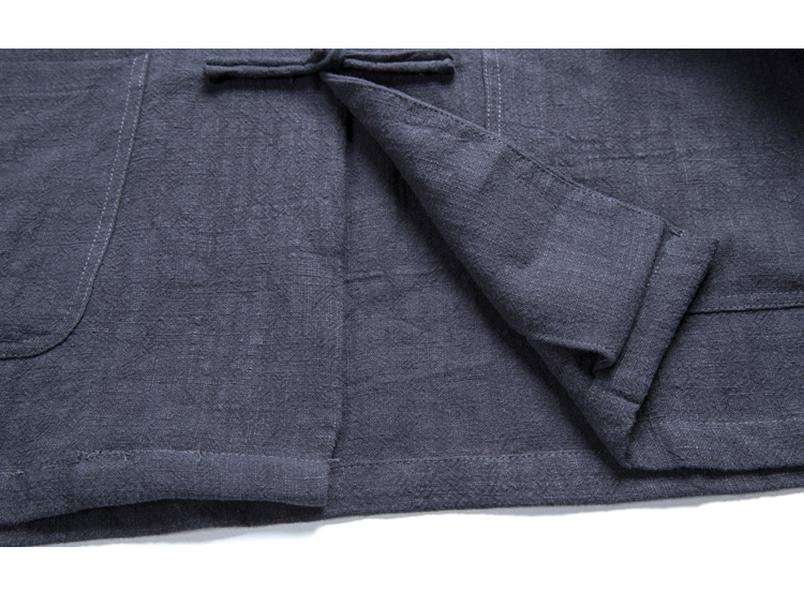 Men's Retro Linen Hooded Jacket: 2021 Autumn/Winter Chinese Style with Frog Buttons