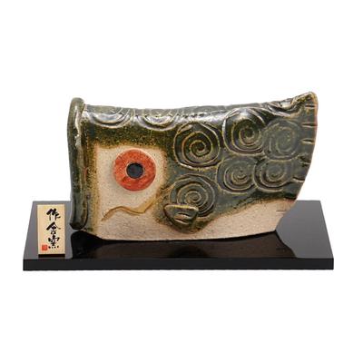 Fukubeya Mino Ware Oribe Carp Streamer Toyodaigama Tatara May Doll Interior Decoration, Also a Great Gift for Boys' Day.