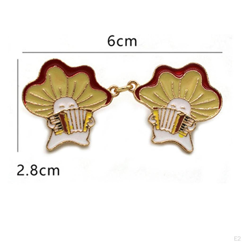 2Pcs Cartoon Collar Clip Funny Fashion Jewelry Gifts Creative Lapel Pins Cute Badge Brooch for