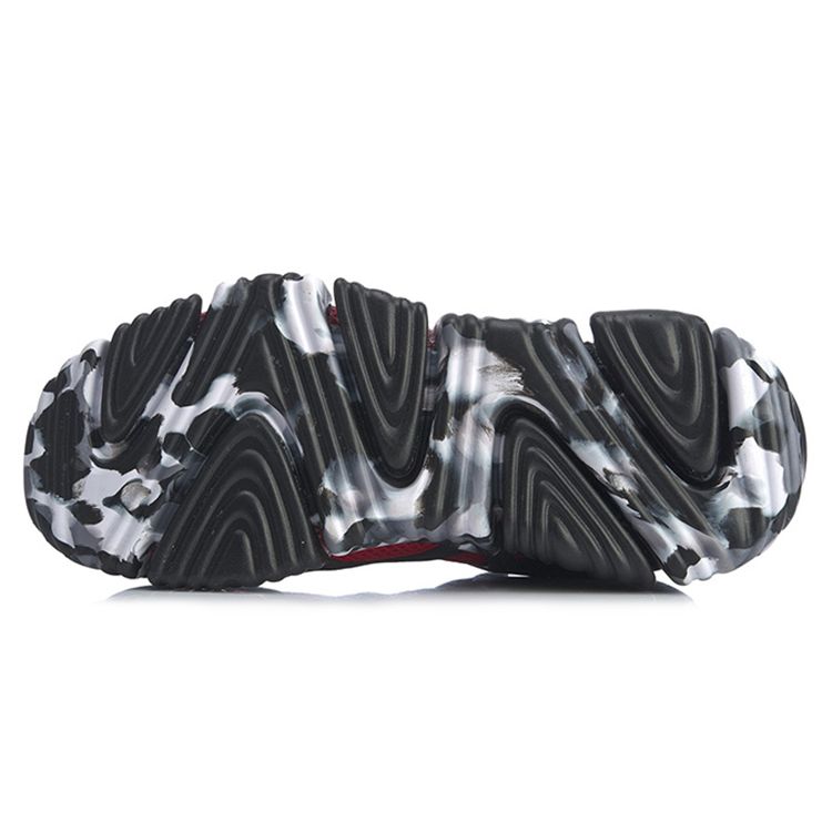 LiNing Youth Shock Absorbing Breathable Wear Resistant Non Slip Support Low Top Running Shoes Kids sneaker Red Black YKTQ002-1