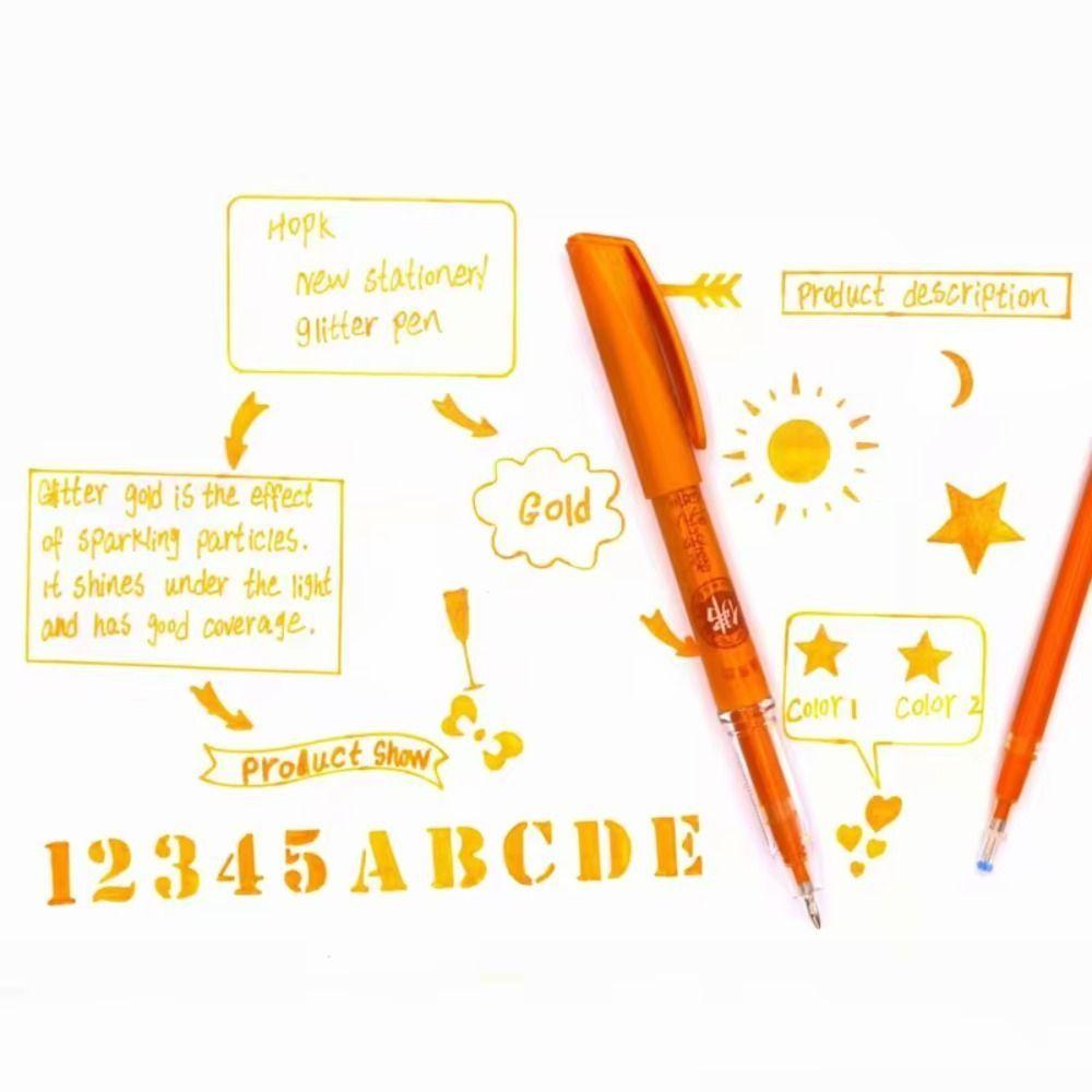 100/20 pcs Large Capacity Glitter Gold Pen Refills 0.7mm Scripture Copying Penholder  Art Drawing