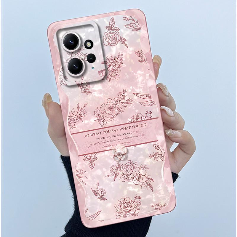 For Xiaomi Redmi Note 12 4G Phone Case Simplicity Butterflies Floral Soft Liquid Silicone Back Shell For Redmi Note12 4G Covers