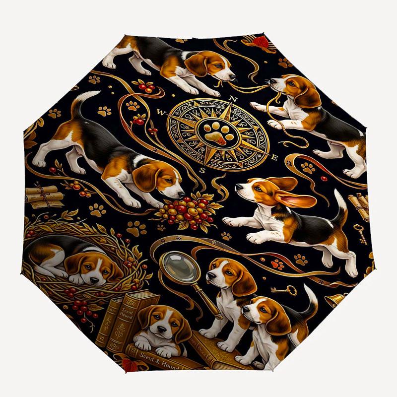 

1PC Beagle Books Umbrella-8-Rib Reinforced, Automatic Open, Lightweight & Durable, Fashion Accessory for Outdoor, Beach L0382