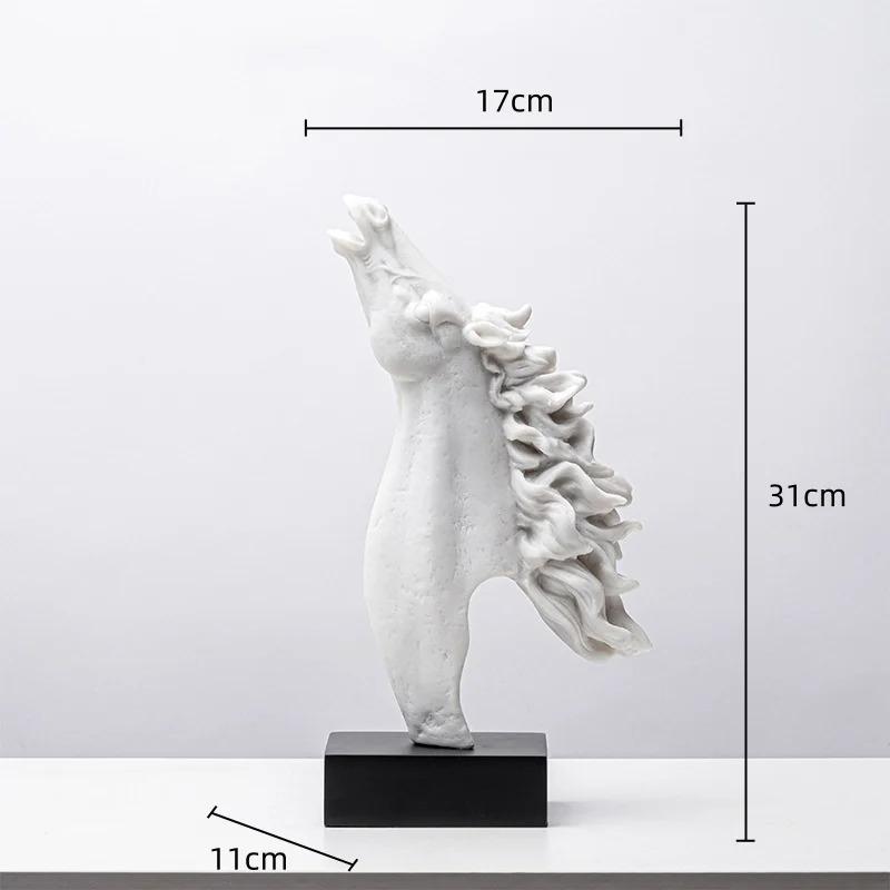 

Resin Handicraft Artificial Animal Sculpture Horse Head Statue Transparent Resin Figurine Decorative Figurines Home Decoration