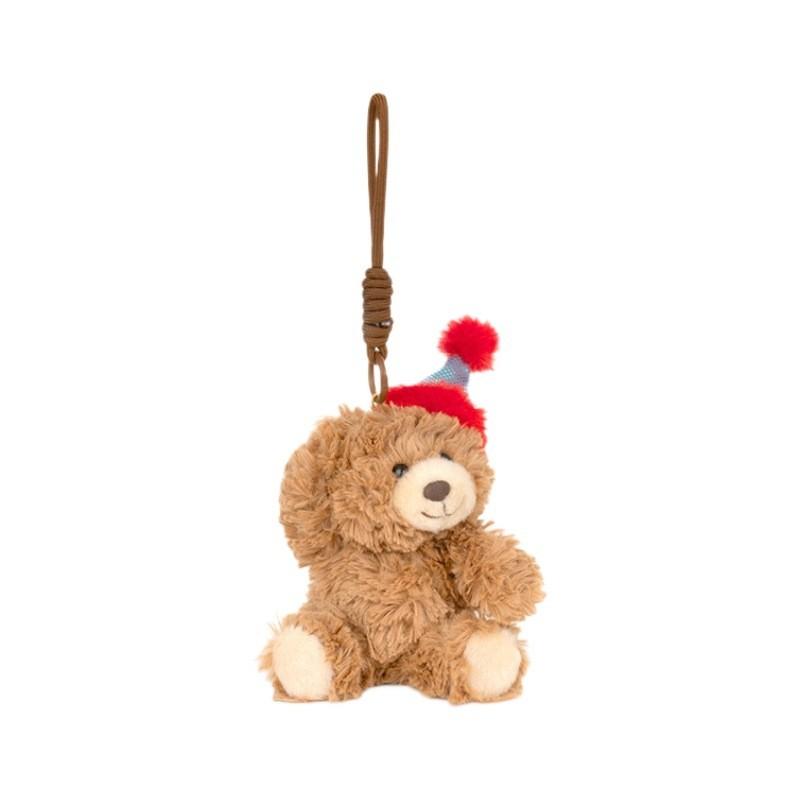 Cake Birthday Bear Hat Rabbit Doll Keychain Animal Plush Pendant Gift Holiday
