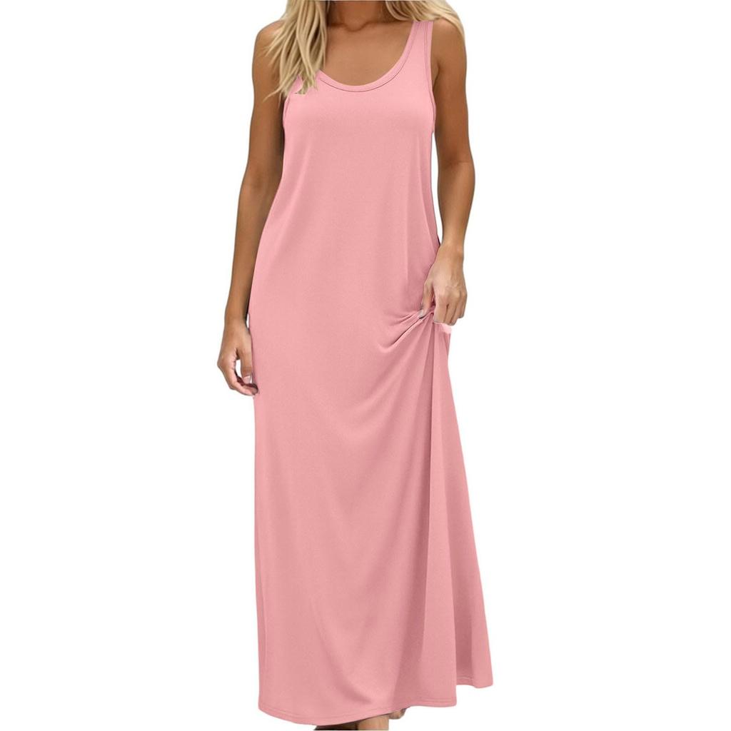 Haut Débardeur sans Manches Col Rond Mode Femme Couleur Décontracté Sous-vêtement Robe d'Intérieur