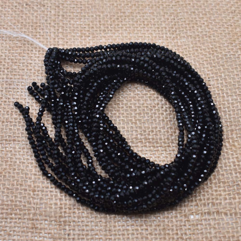 Yanqi 2 3 4mm Rondell Austria Faceted Crystal Beads Round Glass Beads Loose Spacer Beads for Jewelry Making DIY 2mm-Approx 155pcs