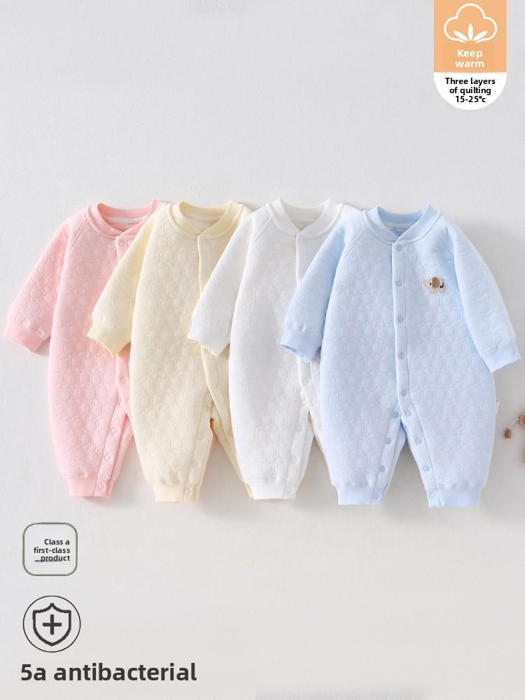 Baby Winter Warmth Cotton Snowsuit With No Bone Design For Newborns And Infants
