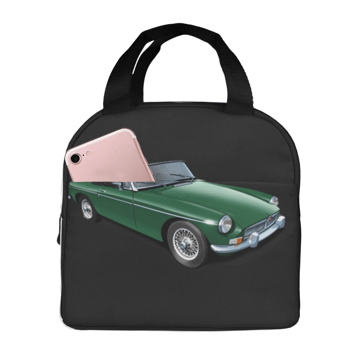 MGB Roadster в цвете British Racing Green Изолированная сумка-ланчбокс для женщин Термосумка-контейнер для еды Сумка-тоут Герметичные ланч-боксы Контейнер One Size