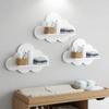 Wooden Floating Shelf Durable Cloud Shape Shelf Multi-functional Wall Mounted Shelves  Bathroom