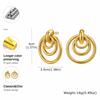 18k Gold Plated Multiple-layer Circular Earrings For Women, Exaggerated Drop Earrings, Geometric Jewelry Gift