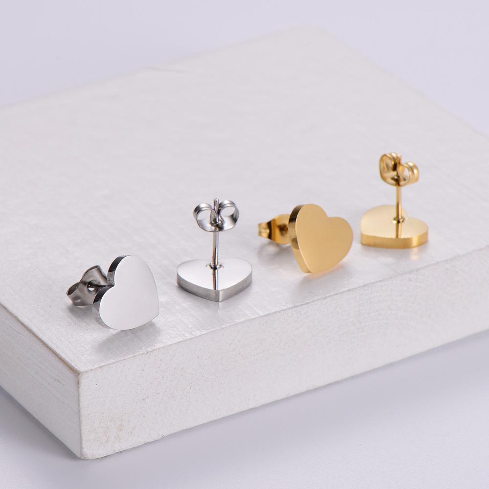 Stainless Steel Toggle Clasp Heart Necklace and Earring Jewelry Sets for Women